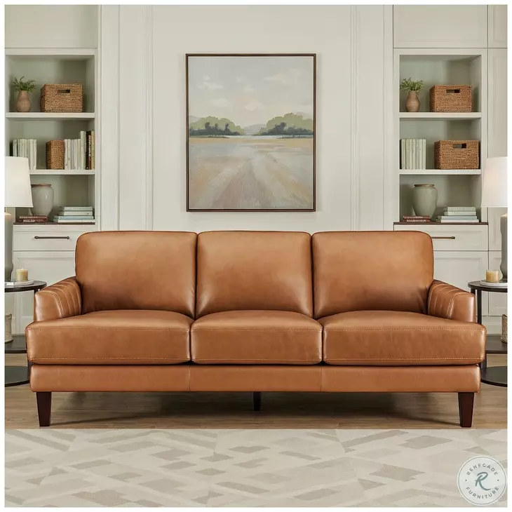 Ada Cognac Leather Living Room Set