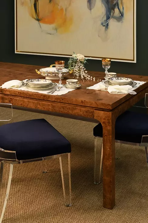 Adams Matte Dark Burl Wood Rectangular 86" Dining Table