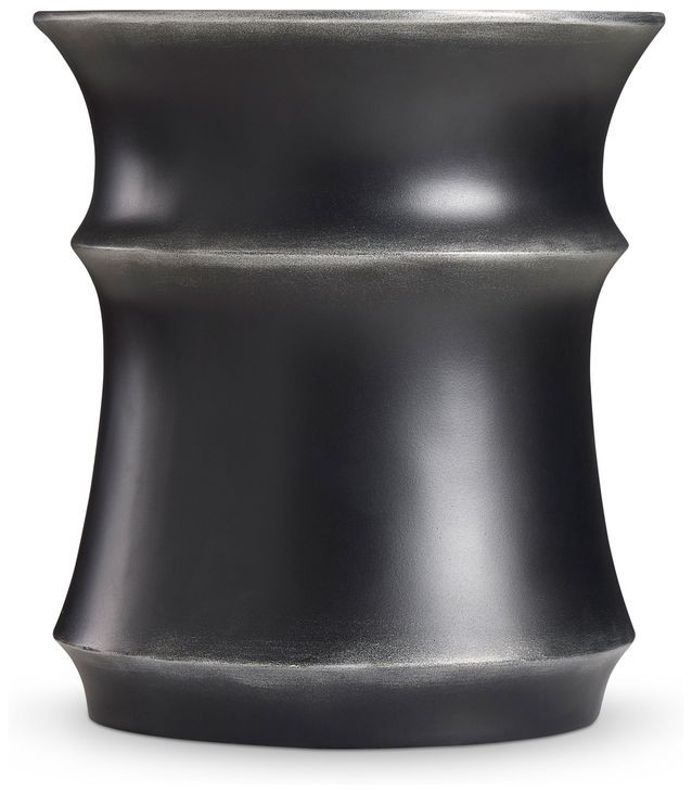 Maya Black And Silver Highlights Outdoor Round Accent Table