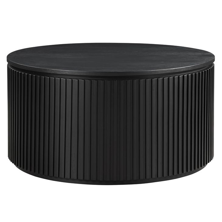 Colvin Black Round Coffee Table with Casters
