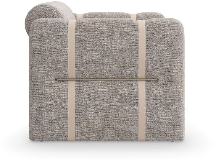 Cigar Club Oatmeal and Gray Performance Fabric Upholstered Accent Chair