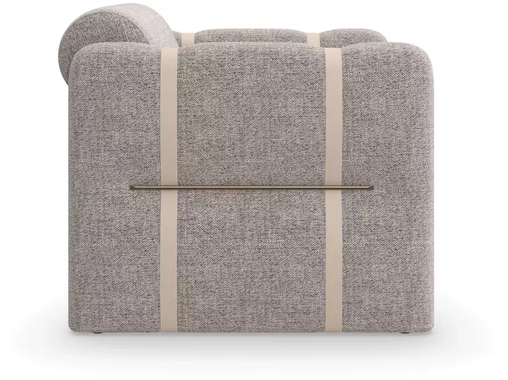 Cigar Club Oatmeal and Gray Performance Fabric Upholstered Accent Chair