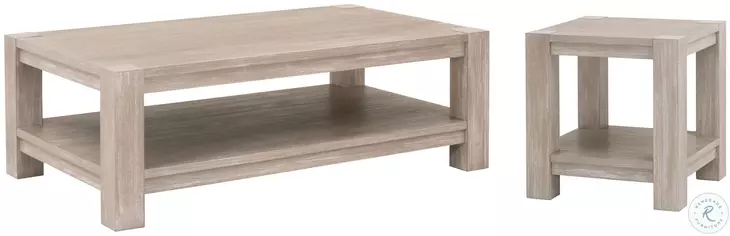 Adler Natural Gray Rectangular Occasional Table Set