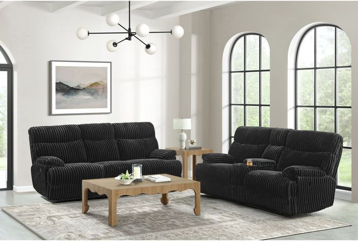Merrick Black 90" Reclining Sofa
