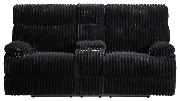 Merrick Black 79" Reclining Loveseat with Console