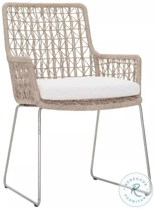 Carmel Hazelnut Outdoor Arm Chair with Seat Pad Set of 2