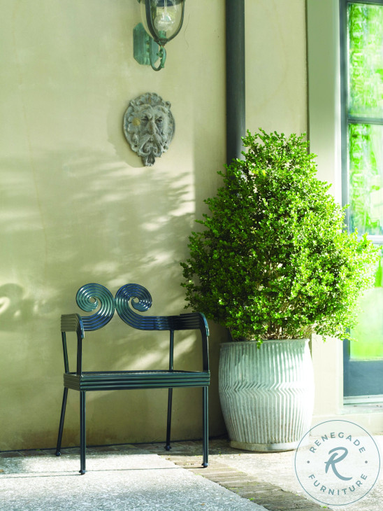 Augustine Litchfield Green Scrolled Side Chair