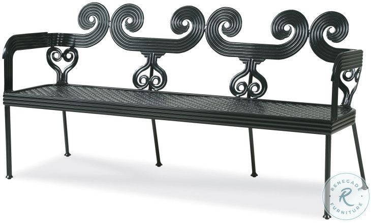 Augustine Litchfield Green Scrolled Bench
