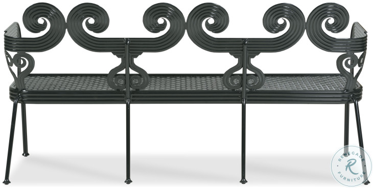 Augustine Litchfield Green Scrolled Bench