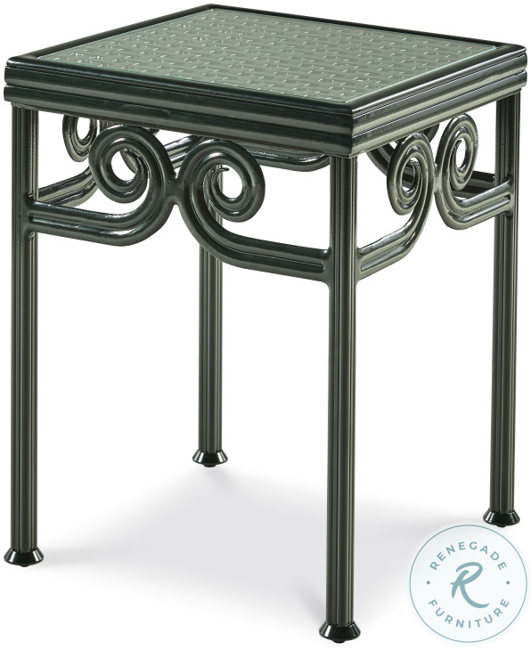 Augustine Tempered Glass And Litchfield Green Square Side Table