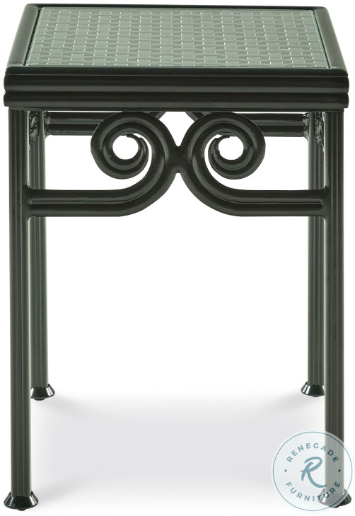 Augustine Tempered Glass And Litchfield Green Square Side Table