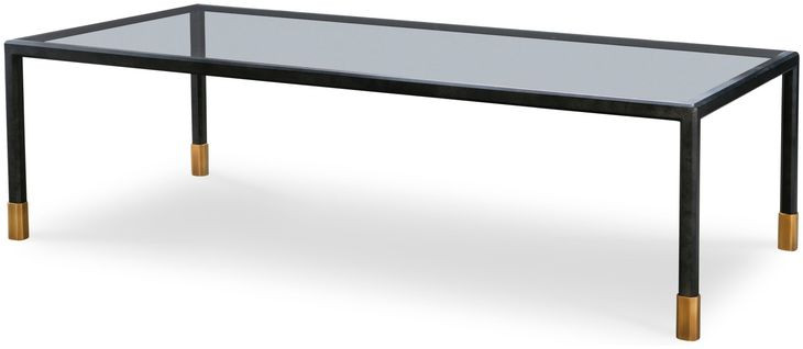 Jennings Black and Gold Rectangular Glass Top Cocktail Table