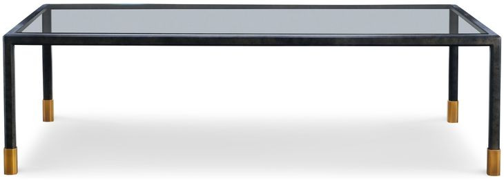 Jennings Black and Gold Rectangular Glass Top Cocktail Table
