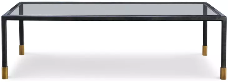 Jennings Black and Gold Rectangular Glass Top Cocktail Table