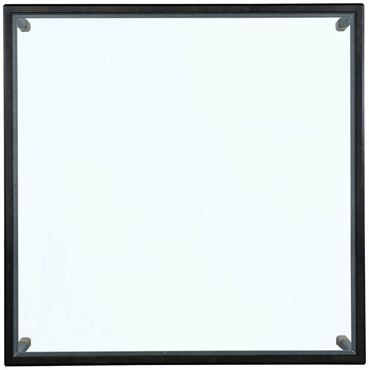 Jennings Black and Gold Square Glass Top Cocktail Table