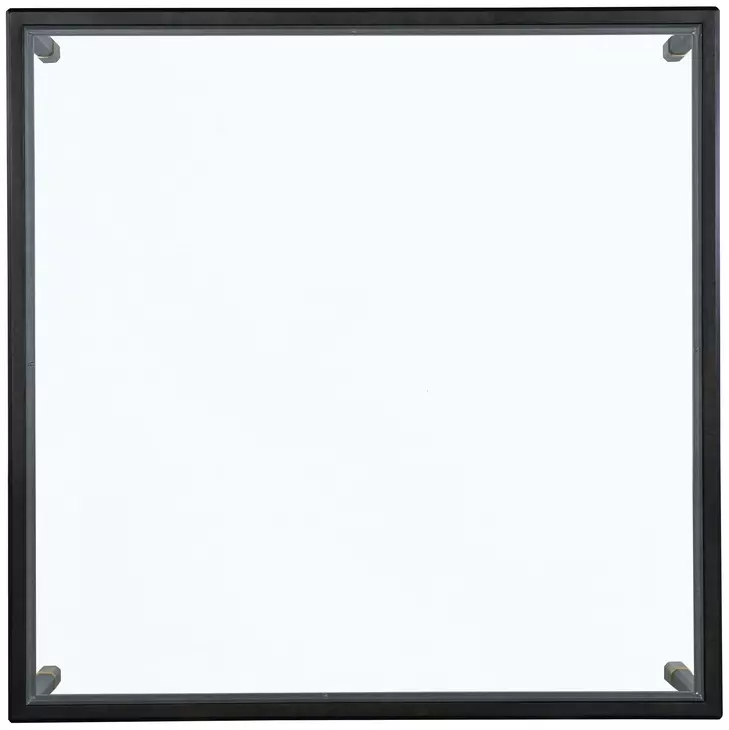 Jennings Black and Gold Square Glass Top Cocktail Table