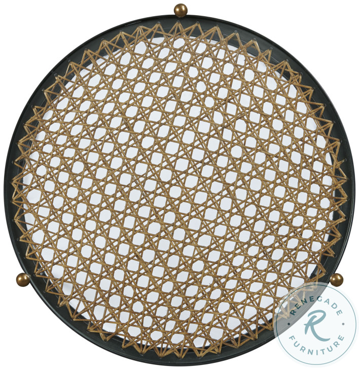 Tom Tom Glass And Rustic Black Round Side Table