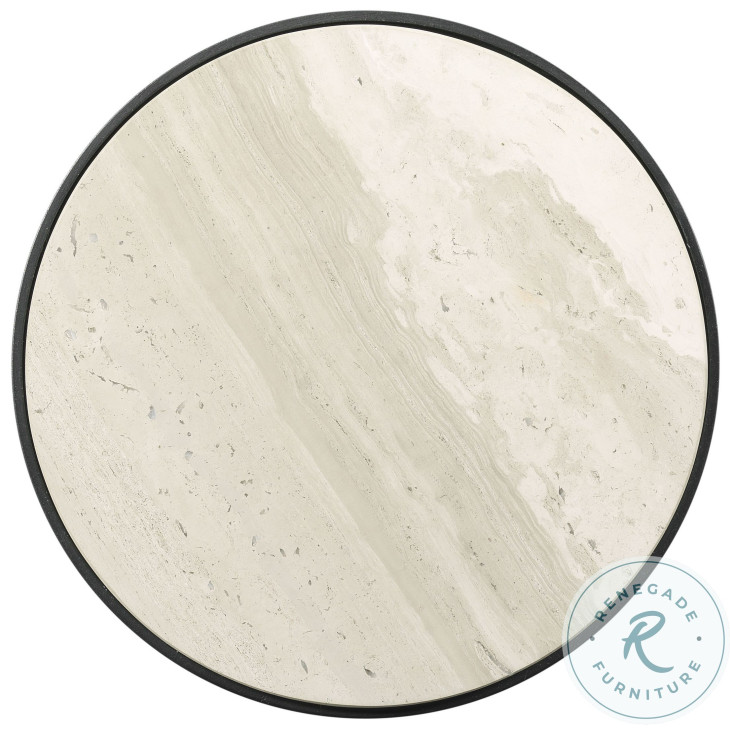 Esmeralda Limestone And Rustic Black Martini Table