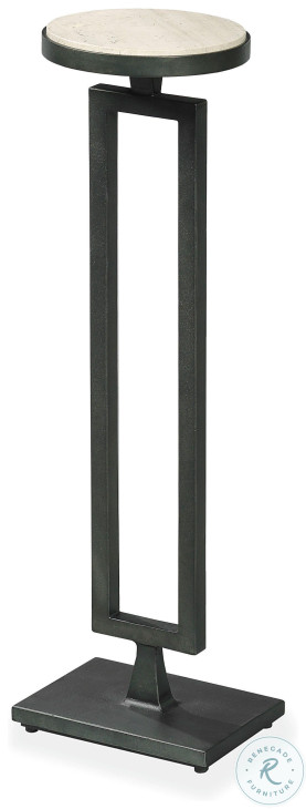 Pericles Limestone And Rustic Black Martini Table