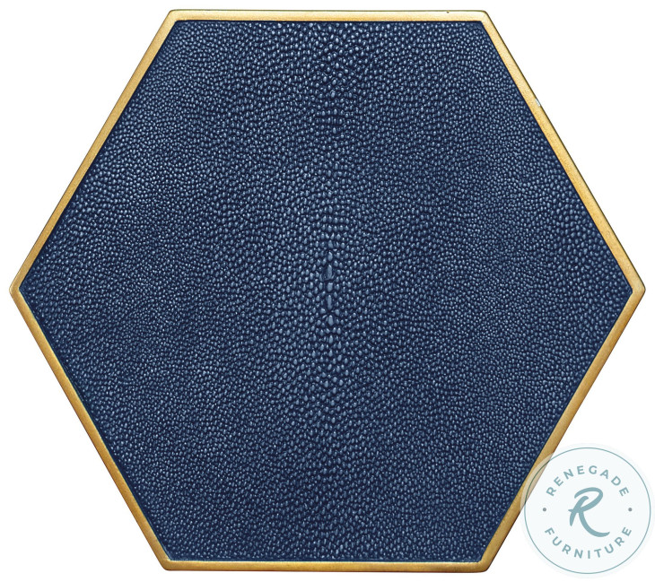 Romeo Indigo Shagreen Tall Side Table