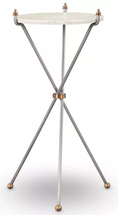 Felix Gray and White Round Marble Top Martini Table