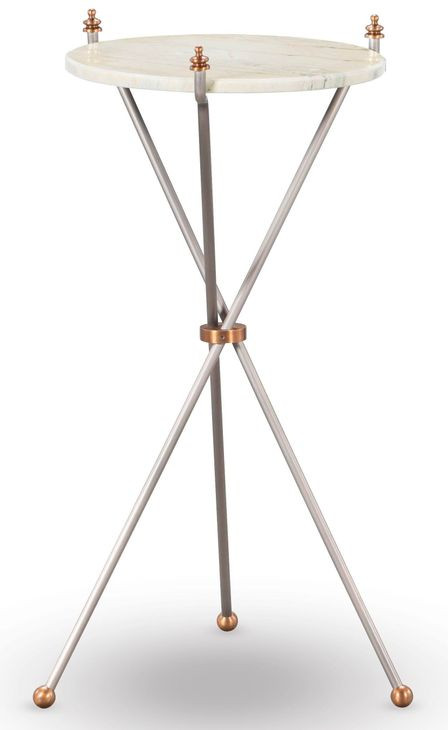 Felix Gray and White Round Marble Top Martini Table