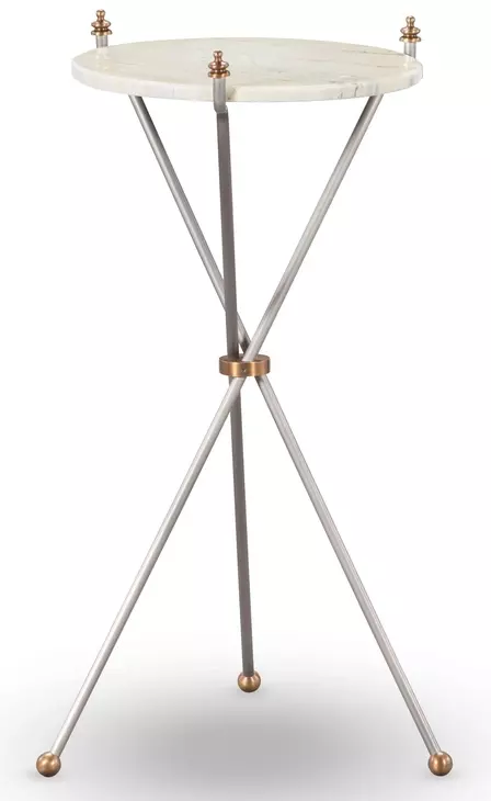 Felix Gray and White Round Marble Top Martini Table