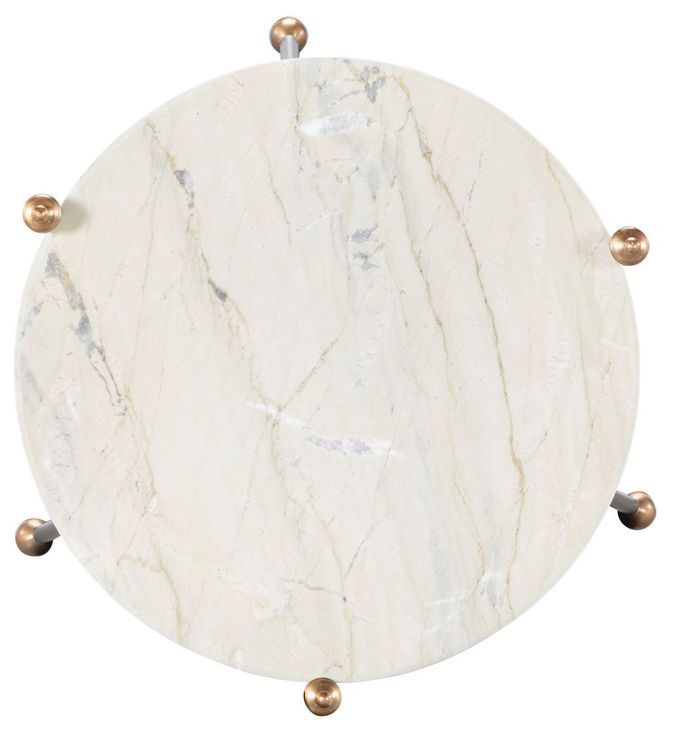 Felix Gray and White Round Marble Top Martini Table