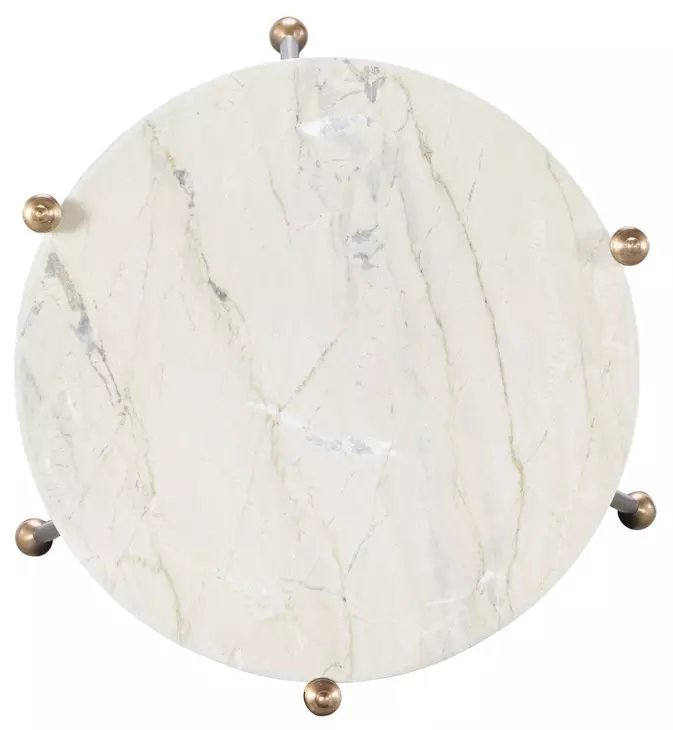 Felix Gray and White Round Marble Top Martini Table