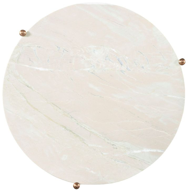Felix Gray and White Round Marble Top Side Table