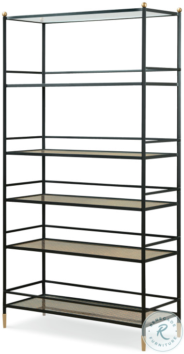 Tom Tom Glass And Rustic Black Etagere
