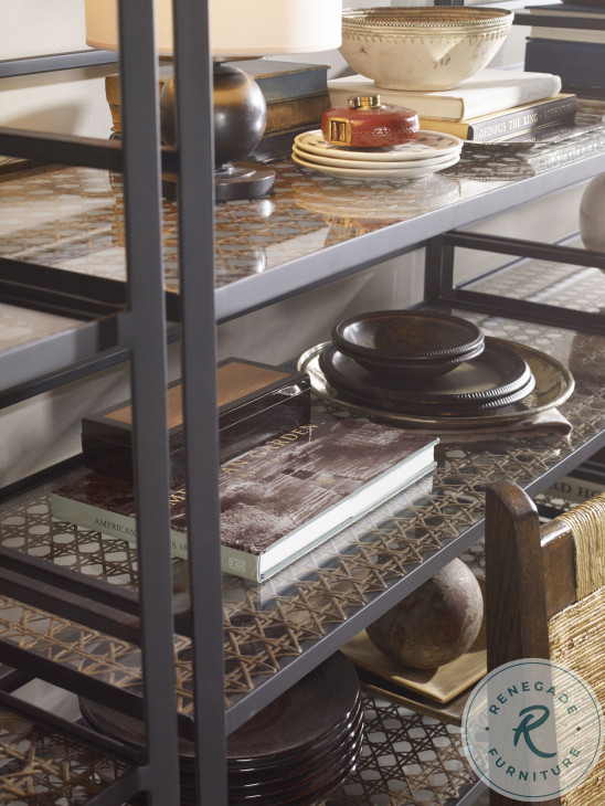 Tom Tom Glass And Rustic Black Etagere