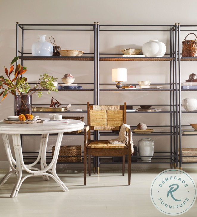 Tom Tom Glass And Rustic Black Etagere