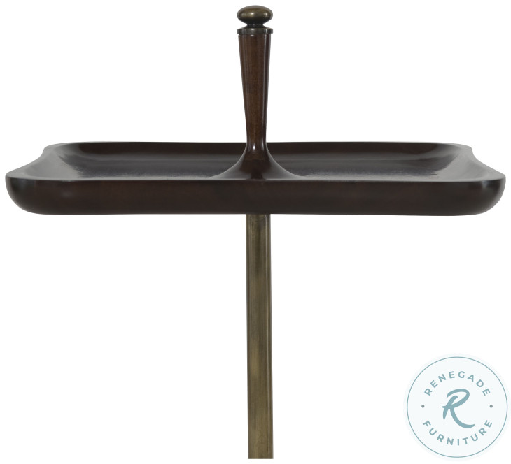 Casper Mahogany And Dark Antique Brass End Table