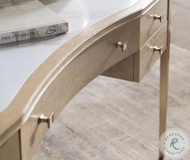 Melange Polished Limestone Stone Top Flourish Dressing Table