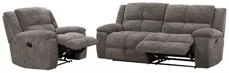 Branton Cabot Stone 90" Manual Reclining Sofa with USB Charging