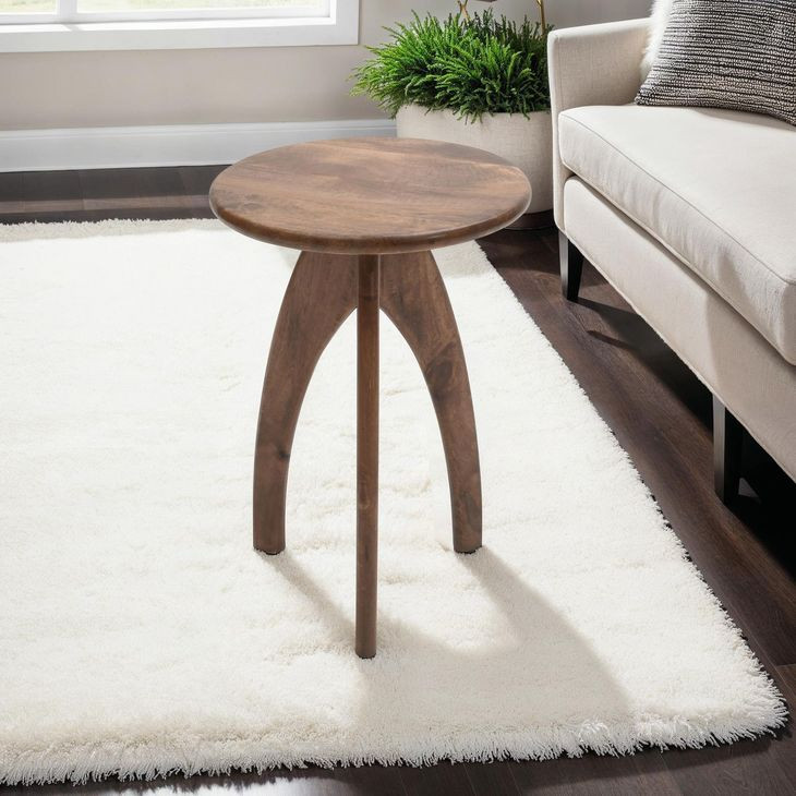 Aero Chestnut Round Accent End Table