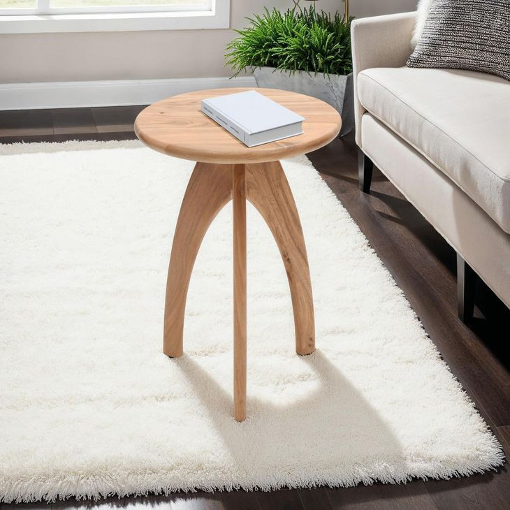 Aero Natural Round Accent End Table