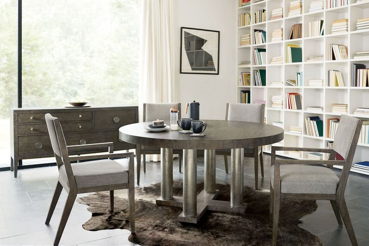 Linea Grey And Cerused Charcoal Arm Chair Set of 2