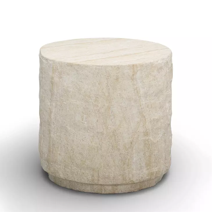Roxanne Travertine Outdoor Round Side Table