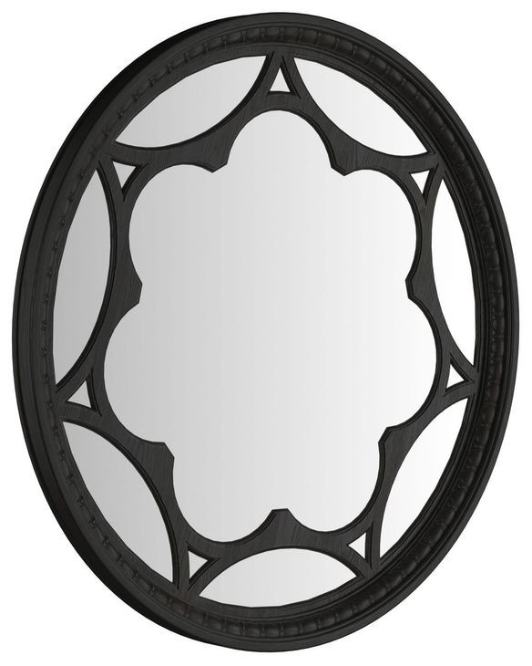 Atrium Black Round Wall Mirror