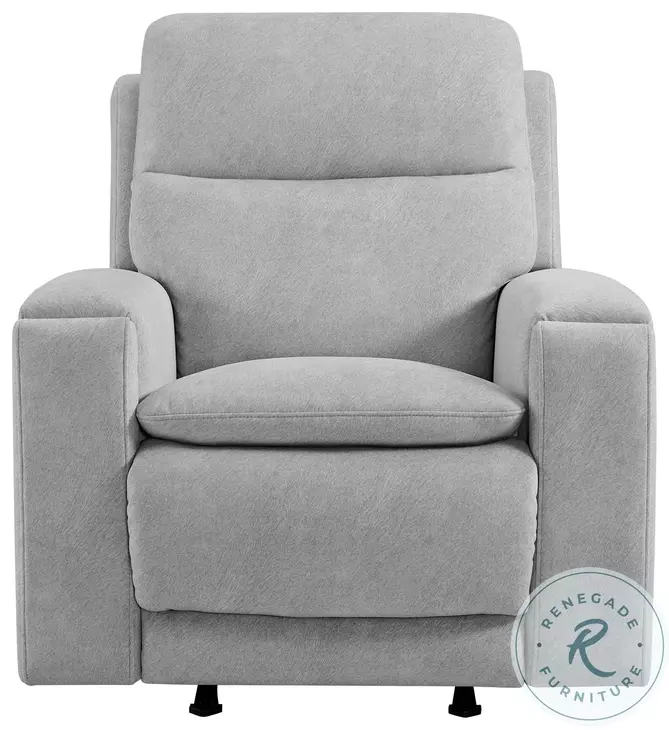 Aiden Dusty Gray Triple Power Glider Recliner with USB Port