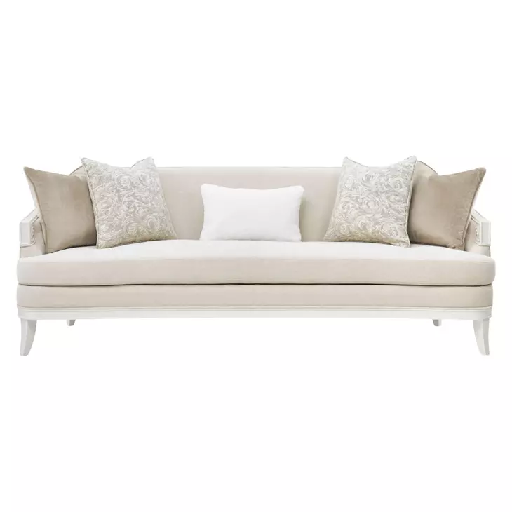 La Marisia Tranquil and Creamy Pearl Chenille 91" Sofa
