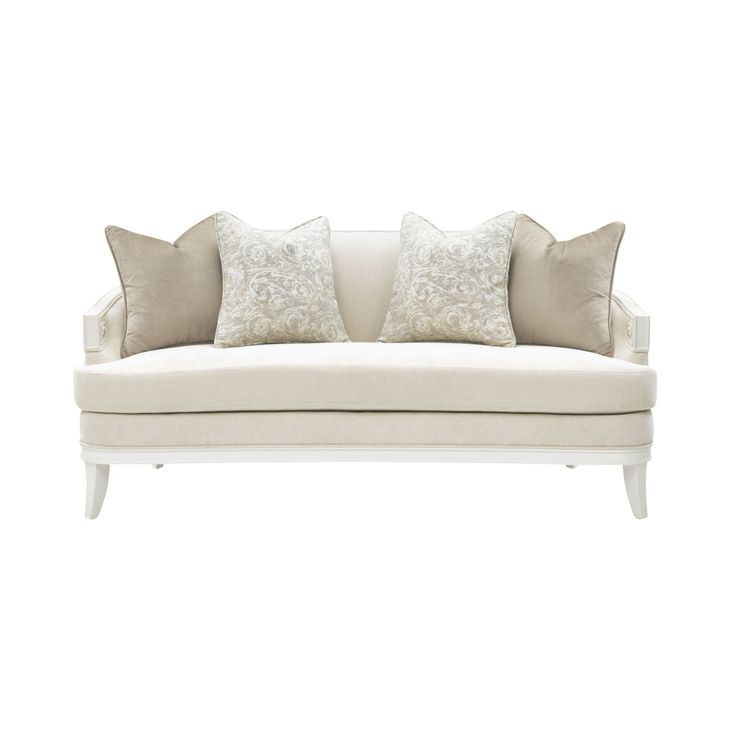 La Marisia Tranquil and Creamy Pearl Chenille 72" Loveseat