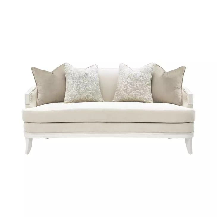La Marisia Tranquil and Creamy Pearl Chenille 72" Loveseat