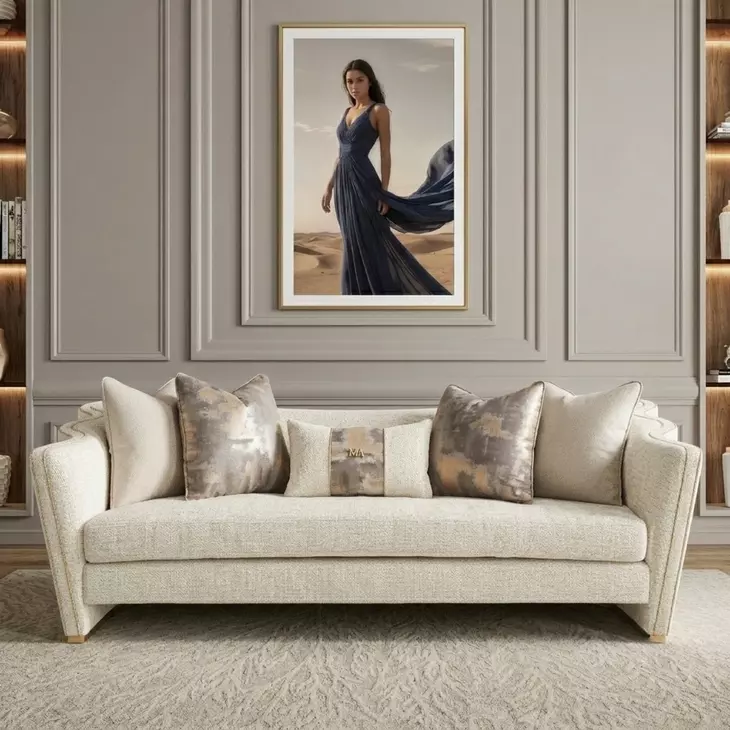 La Terrazza Cappuccino and Light Champagne 96" Sofa