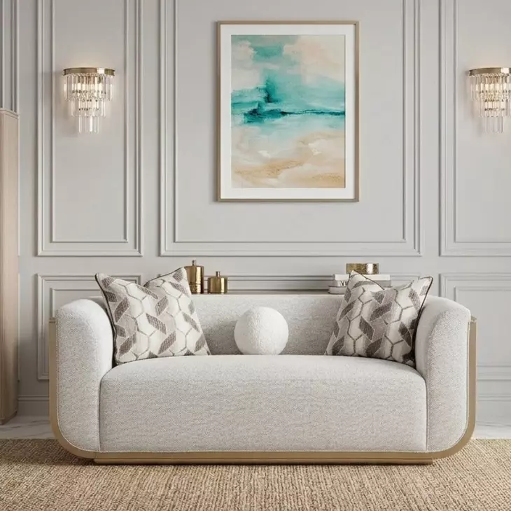 West Kensington Buff and Sea Salt Caramel 69" Loveseat