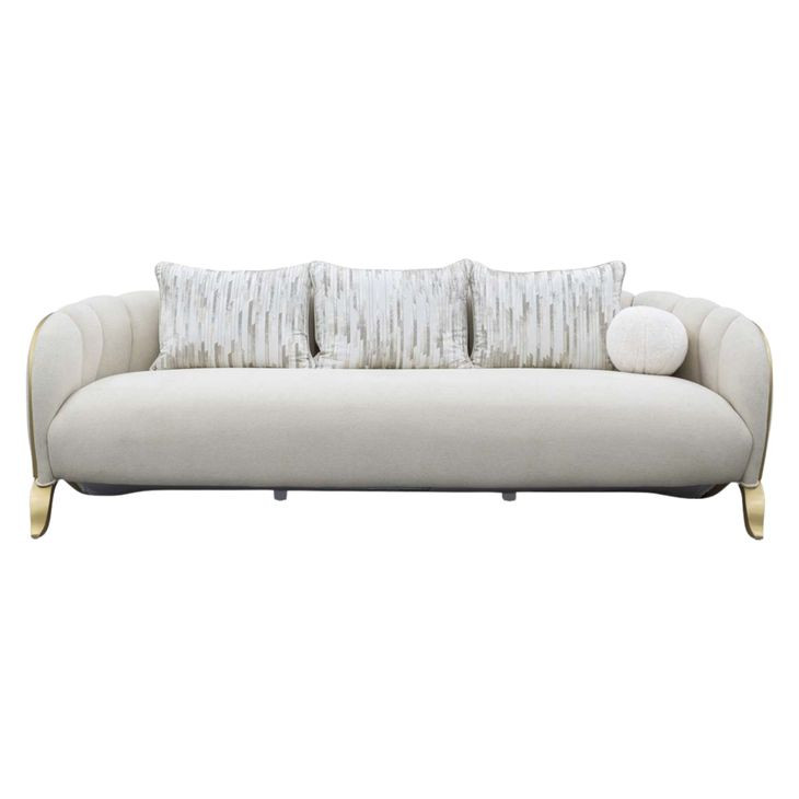 Scotts Square Cornsilk 100" Sofa