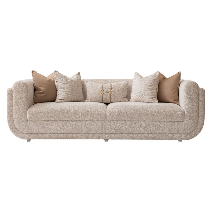Savannah Breeze Cashmere and Bright Gold Standard 92" Sofa