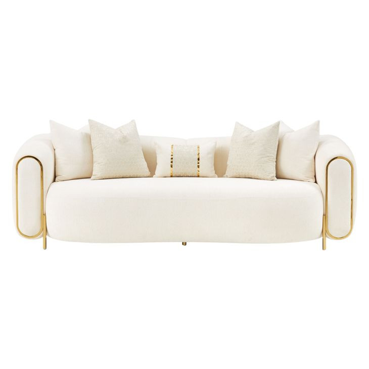 Sassani Crepe and Gold 100" Sofa
